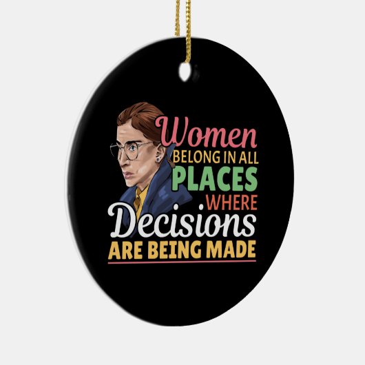 Ruth Bader Ginsburg Richterin Keramik Ornament (Rechts)