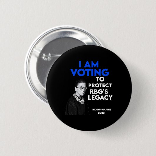 Ruth Bader Ginsburg&#';s Legacy Vote Biden 2020 Button (Vorne & Hinten)