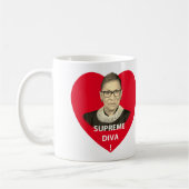 Ruth Bader Ginsburg Supreme Diva Tinted Red Heart Kaffeetasse (Links)