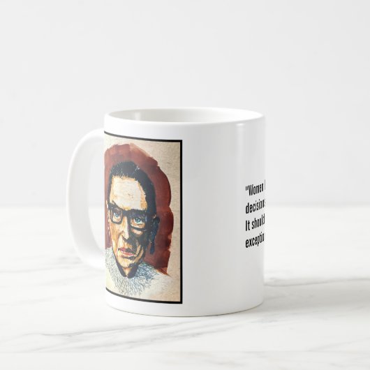 Ruth Bader Ginsburg Tasse mit Zitat (Vorderseite Links)
