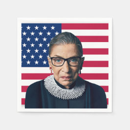 Ruth Bader Ginsburg und USA Flag Serviette