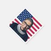 Ruth Bader Ginsburg und USA Flag Serviette (Ecke)
