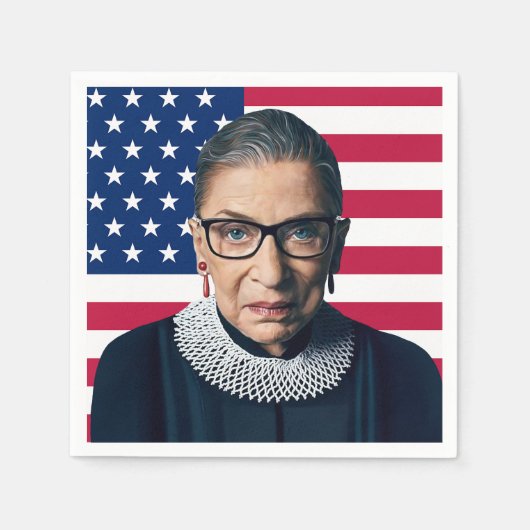 Ruth Bader Ginsburg und USA Flag Serviette (Vorderseite)
