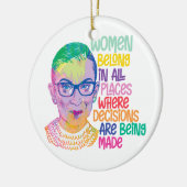 Ruth Bader Ginsburg Women gehören an allen Orten Keramik Ornament (Links)