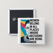 Ruth Bader Ginsburg Zitat, SCOTUS, berüchtigte RBG Button (Vorne & Hinten)