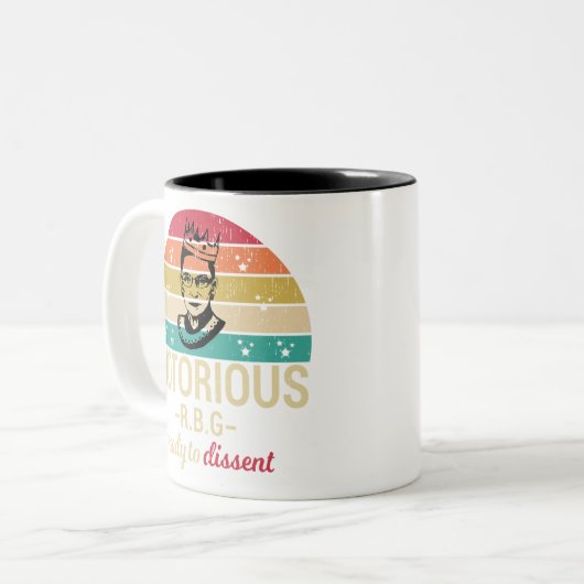Ruth Bader Ginsburg Zweifarbige Tasse (Vorderseite Links)