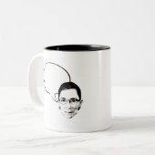 Ruth- Bader Ginsburggedanken-Blase Zweifarbige Tasse (Vorderseite Links)
