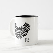Ruth Bader White Lace Colla, berüchtigte RBG Zweifarbige Tasse (Vorderseite Links)
