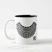 Ruth Bader White Lace Colla, berüchtigte RBG Zweifarbige Tasse (Links)