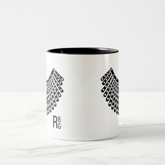Ruth Bader White Lace Colla, berüchtigte RBG Zweifarbige Tasse (Mittel)