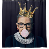 Ruth Ginsburg Goldkrone blüht rosa Kaugummi Duschvorhang (Vorderseite)