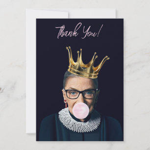 Ruth Ginsburg Krone rosa Kaugummi Dankeskarte