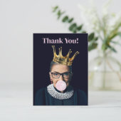 Ruth Ginsburg Krone rosa Kaugummi Vielen Dank! Postkarte (Stehend Vorderseite)