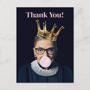 Ruth Ginsburg Krone rosa Kaugummi Vielen Dank! Postkarte