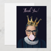 Ruth Ginsburg Kronenrosa Dankeskarte (Vorne/Hinten)