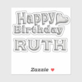 Ruth Happy Birthday silver Aufkleber Sticker (Blatt)