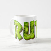 Ruth Name Kiwi Style Tasse Teetasse Kaffeetasse (Vorderseite Links)