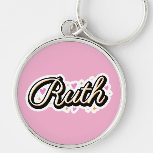 Ruth Name niedliches Design Schlüsselanhänger (Vorne)