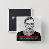 Ruth Sent Me Drehte Senat Blue 2020-Wahl Button (Vorne & Hinten)