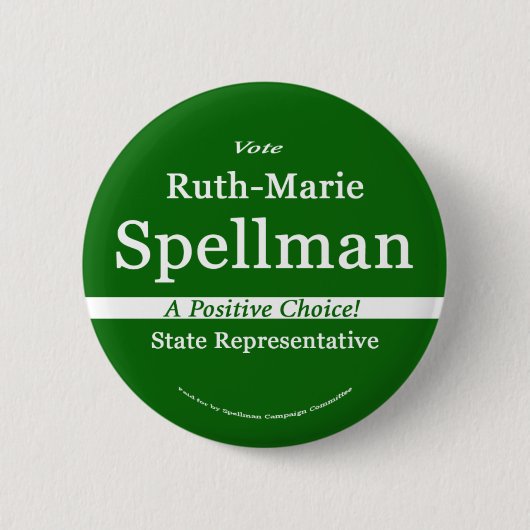 Ruth Spellman für Maine-Staats-Vertreter Button (Vorderseite)