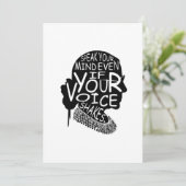 Ruth spricht Ihre Meinung, selbst wenn Ihre Stimme Einladung (Stehend Vorderseite)