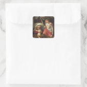 Ruth und Naomi, 1859 (Öl auf Leinwand) Quadratischer Aufkleber (Tasche)