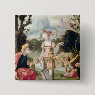 Ruth und Naomi auf dem Gebiet von Boaz, c.1530-40 Button