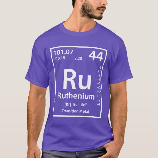 Ruthenium-Element (weiß) T-Shirt (Vorderseite)