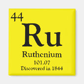Ruthenium Periodic Table Magnet (Vorne)