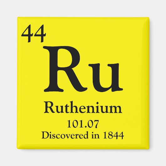 Ruthenium Periodic Table Magnet (Vorne)