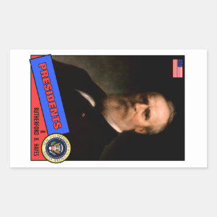Rutherford B. Hayes Baseballkarte Rechteckiger Aufkleber