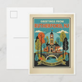 Rutherford NJ Borough of Trees Retro  Postkarte (Vorne/Hinten)