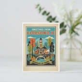 Rutherford NJ Borough of Trees Retro  Postkarte (Stehend Vorderseite)