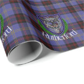 Rutherford Scottish Clan Tartan & Crest Geschenkpapier (Rolleneckpunkt)