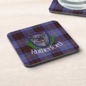 Rutherford Scottish Clan Tartan & Crest Getränkeuntersetzer (Linke Seite)