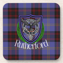Rutherford Scottish Clan Tartan & Crest Getränkeuntersetzer