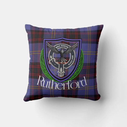 Rutherford Scottish Clan Tartan & Crest Kissen (Rückseite)