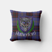 Rutherford Scottish Clan Tartan & Crest Kissen (Vorderseite)