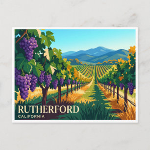 Rutherford-Weinberge-Ernte Kalifornien Postkarte