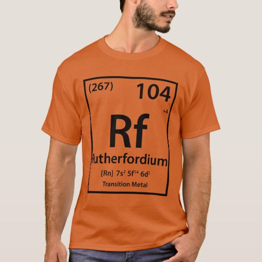 Rutherfordium-Element (schwarz) T-Shirt (Vorderseite)