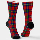 Ruthven Tartan Rot Blau kariert Socken (Gewinkelt)