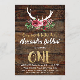 Rutic Deer Birthday Einladung