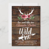 Rutic Deer Birthday Einladung (Vorderseite)