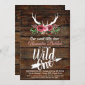 Rutic Deer Birthday Einladung (Vorne/Hinten)