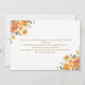 Rutic Wedding with Orange Flowers Dankeskarte (Rückseite)