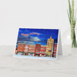 Rutland Vermont an einer Winternacht Feiertagskarte