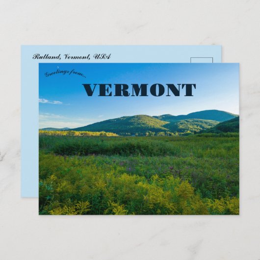Rutland Vermont Postkarte (Vorne/Hinten)