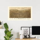 Rutland, VT Panorama Karte - 1885 Poster (Heimbüro)