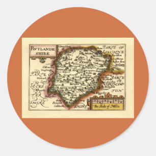 Rutlandeshire (Rutlandshire) Rutland Landkreis Kar Runder Aufkleber