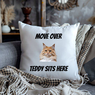 Rutsch Rüber Die Katze Sitzt Hier Lustige Benutzer Kissen